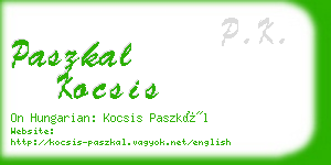 paszkal kocsis business card